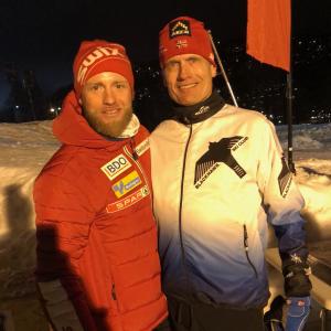 Coach Steve with MJ Sundby, Norwegian Olympic skier Coach Steve with MJ Sundby, Norwegian Olympic skier